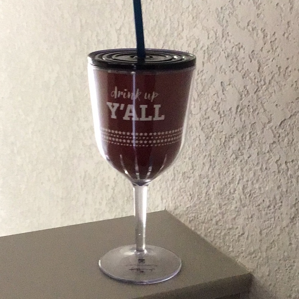 Hallmark Tumbler /Straw “ Drink Up Y’ALL “Ship/ Travel Cup Wine on The Go